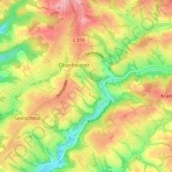 Carte topographique Stein, altitude, relief