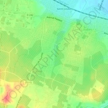 Carte topographique La Motte, altitude, relief