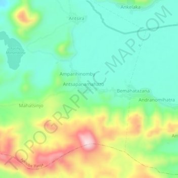Carte topographique Amberomanga, altitude, relief