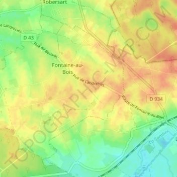 Carte topographique Les Lignes, altitude, relief