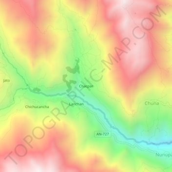 Carte topographique Chacpar, altitude, relief