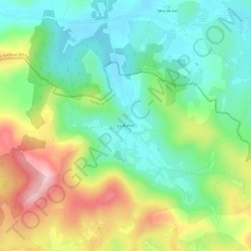 Carte topographique Le Buffre, altitude, relief