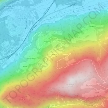 Carte topographique Hausegg, altitude, relief