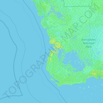 Carte topographique Shark River Island, altitude, relief