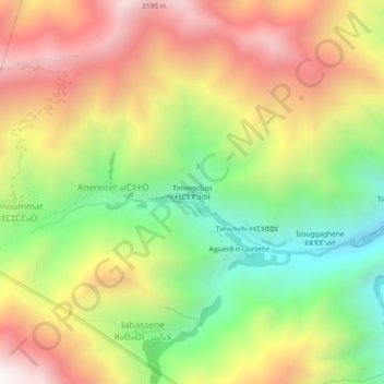 Carte topographique Timmgouist, altitude, relief