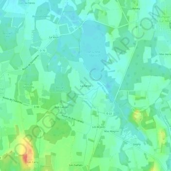 Carte topographique La Fange, altitude, relief