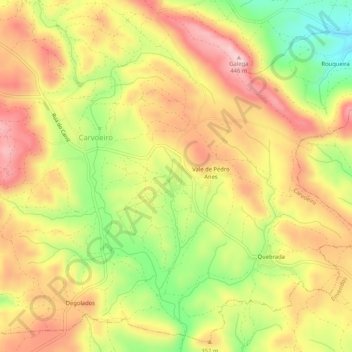Carte topographique Vale de Santiago, altitude, relief