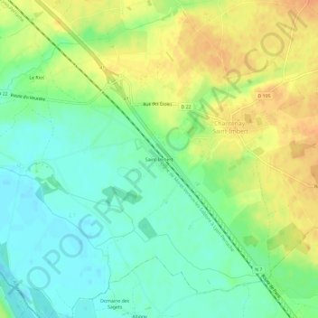 Carte topographique Saint-Imbert, altitude, relief