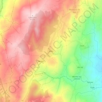 Carte topographique Golfar, altitude, relief