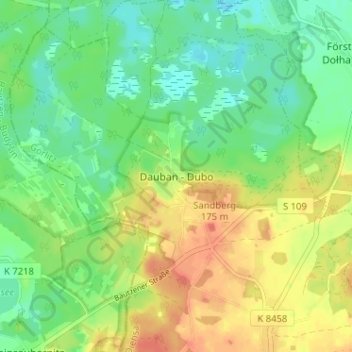 Carte topographique Dauban - Dubo, altitude, relief