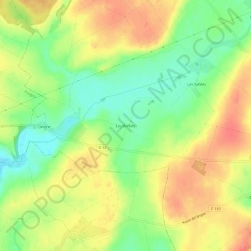 Carte topographique Les Buffats, altitude, relief