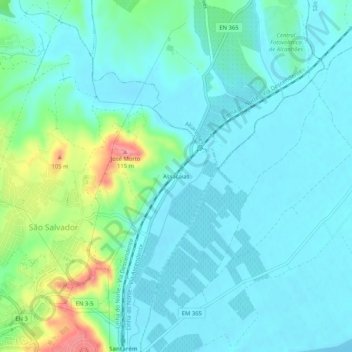 Carte topographique Assacaias, altitude, relief