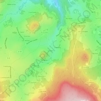 Carte topographique La Salce, altitude, relief