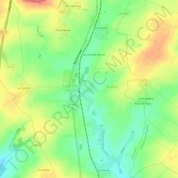 Carte topographique Le Petit Bois, altitude, relief