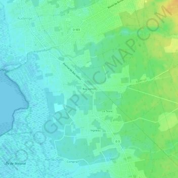 Carte topographique Bas Vallon, altitude, relief