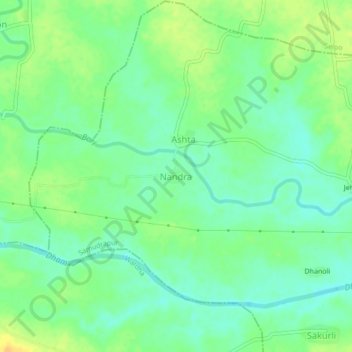 Carte topographique Nandra, altitude, relief