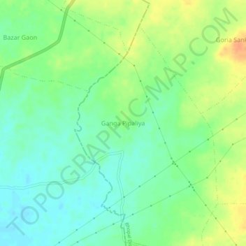 Carte topographique Ganga Pipaliya, altitude, relief