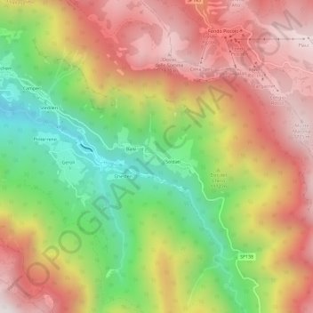 Carte topographique Zoreri, altitude, relief