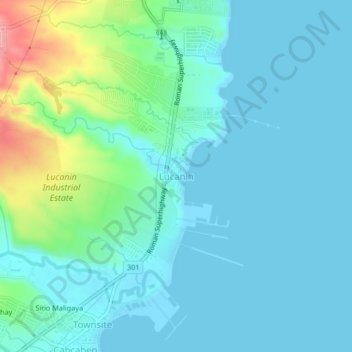 Carte topographique Lucanin, altitude, relief