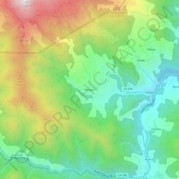 Carte topographique Pembes, altitude, relief