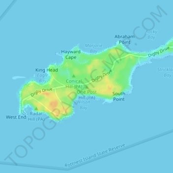 Carte topographique One Post Hill (PA), altitude, relief