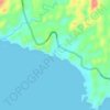 Carte topographique Pantai Karang Bolong, altitude, relief