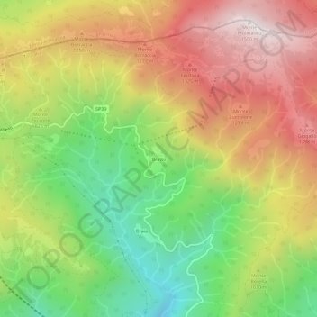 Carte topographique Bratto, altitude, relief