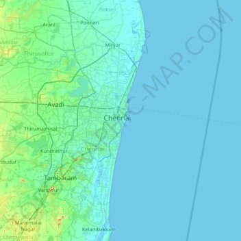 Carte topographique The Island, altitude, relief