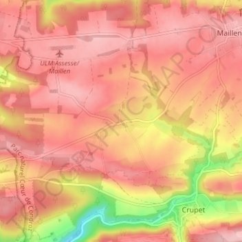 Carte topographique Ivoy, altitude, relief