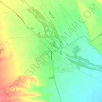 Carte topographique Fairlie, altitude, relief