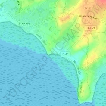 Carte topographique Les Porteaux, altitude, relief