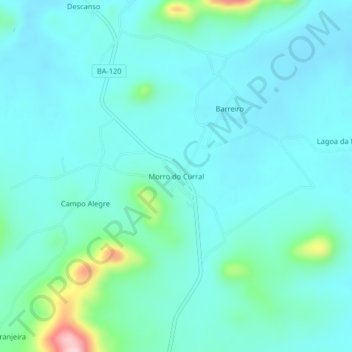 Carte topographique Morro do Curral, altitude, relief