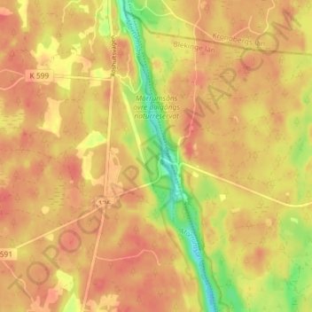 Carte topographique Hovmansbygd, altitude, relief