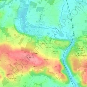 Carte topographique La Houssais, altitude, relief