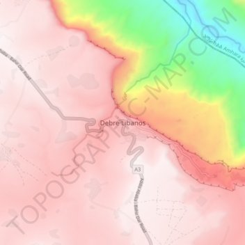 Carte topographique Debre Libanos, altitude, relief