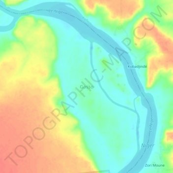 Carte topographique Gosso, altitude, relief