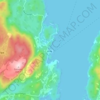 Carte topographique Reksteren, altitude, relief