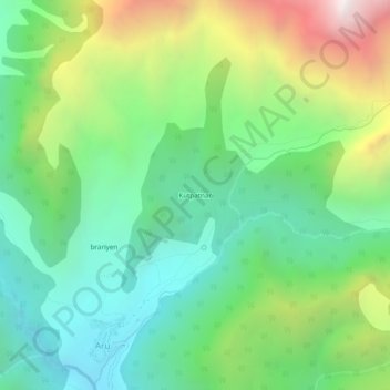 Carte topographique Koothpathri, altitude, relief
