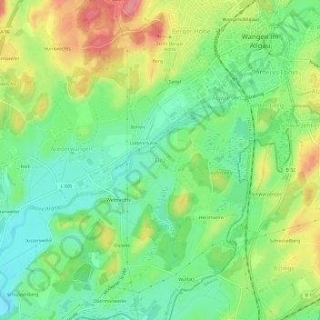 Carte topographique Elitz, altitude, relief