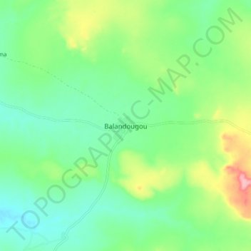 Carte topographique Balandougou, altitude, relief