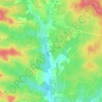Carte topographique Grand Babeau, altitude, relief
