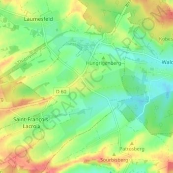 Carte topographique Lacroix, altitude, relief
