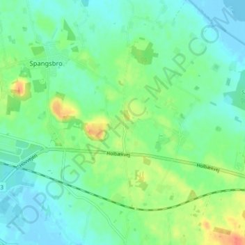 Carte topographique Ubberup, altitude, relief