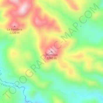 Carte topographique Montoya, altitude, relief