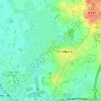Carte topographique Domaine de la Vigne, altitude, relief