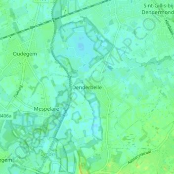 Carte topographique Denderbelle, altitude, relief