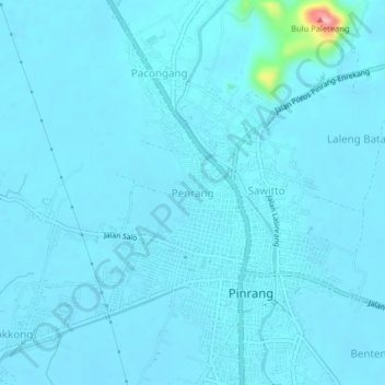 Carte topographique Penrang, altitude, relief