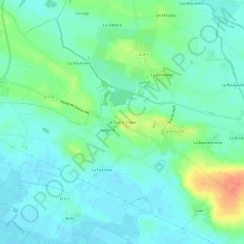 Carte topographique Le Four à Chaux, altitude, relief