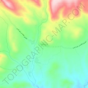 Carte topographique Achlouj, altitude, relief