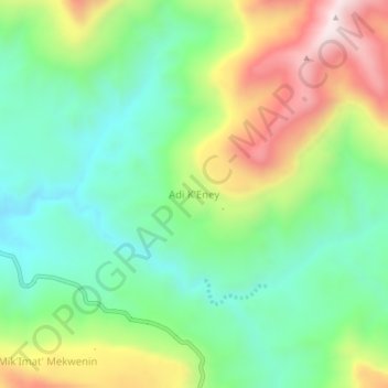 Carte topographique Adi K'Eney, altitude, relief